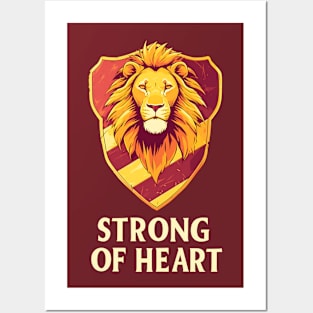 Strong of Heart - Lion - Shield - Fantasy Posters and Art